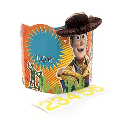 Image of Age 2 6 Customisable Toy Story 4 Birthday Card from Hallmark 3D Paper Wow Wearable Crown Design