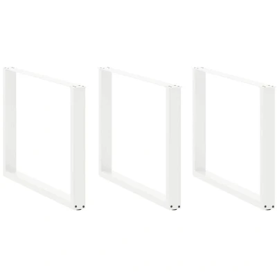 Image of vidaXL Coffee Table Legs U Shaped Set of 2 White 100 x (72 73) cm Steel