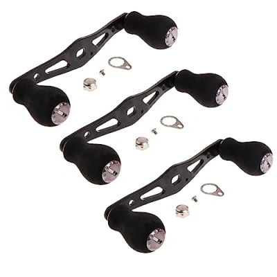 Image of TEAMWILL 3PCS Black EVA Power Fishing Reel Handle Grip Fit for Abu Garcia Daiwa Baitcasting USA