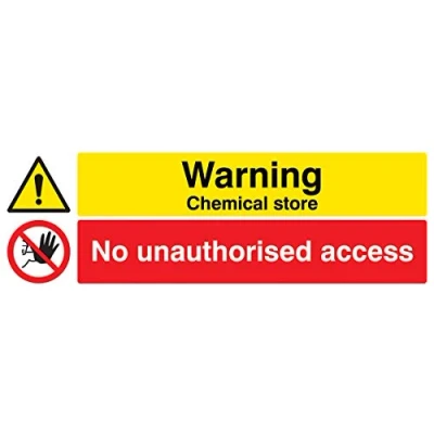 Image of Multi Message Signs Warning Chemical store No unauthorised access Rigid Plastic