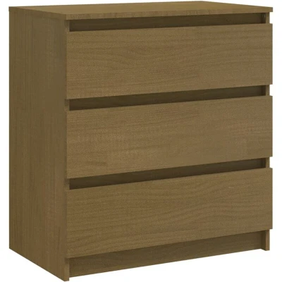 Image of vidaXL Bedside Cabinet Honey Brown 60x36x64 cm Solid Pinewood