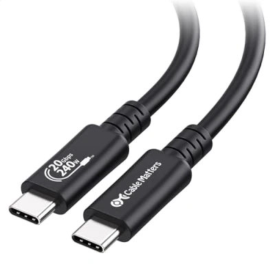 Image of Cable Matters [USB IF Certified] 20Gbps Long USB4 Cable/USB 4 2m, with 8K Video, 240W Charging, Compatible Thunderbolt 4/Thunderbolt 3, for iPhone 15 Pro Max, MacBook, XPS, Surface
