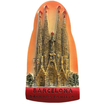 Image of Barcelona Spain 3D Fridge Magnet Tourist Souvenir Gift Home Kitchen Decoration Magnetic Sticker Refrigerator Collection