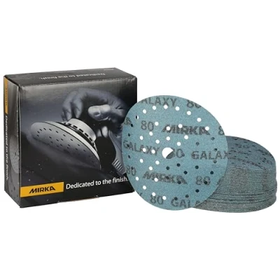 Image of Mirka Galaxy Epoxy Sandpaper 150 mm Hook &amp; loop Grit 80 for Sanding Resin, Wood, Epoxy, Rivertable / 50 Pcs Discs