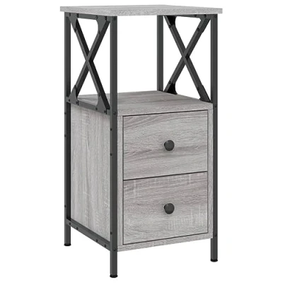Image of vidaXL Bedside Cabinet Table Side Grey Sonoma Engineered Wood