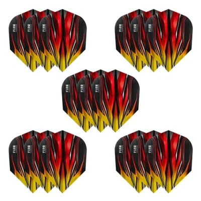 Image of Harrows Fire Dart Flights 5 x sets Darts (15 Total) I 100 Micron Premium Extra Strong Made in UK Professional Accessories Yellow