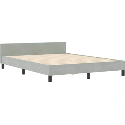 Image of vidaXL Bed Frame Light Grey 160x200 cm Velvet