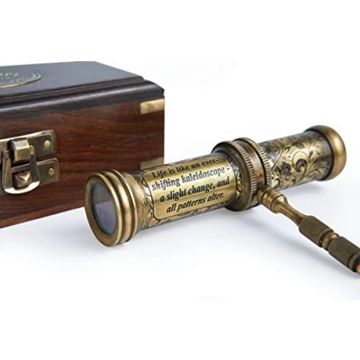 Image of V.Empire Handmade Brass Kaleidoscope Gift Vintage Collection Replica, Birthday, Any Occasion For Adults and Kids