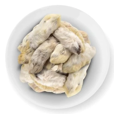 Image of Durham Animal Feeds 1kg Dried Rabbit Feet with Fur for Dogs 100% Natural, High Fiber, Hypoallergenic Dog Chews Grain Free, Digestive Health Support, and Long Lasting Treats