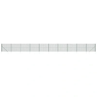 Image of vidaXL Wire Mesh Fence with Spike Anchors Green 2.2x25 m