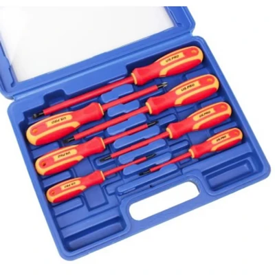 Image of US PRO 7 Piece VDE Insulated Electricians Screwdriver Set