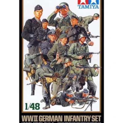 Image of TAMIYA 300032512 1:48 WWII Figure Set German Infantry (15)