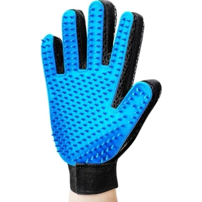 Image of T&amp;B Pet Dog Cat Grooming Glove,Gentle Deshedding Brush Glove,Efficient Hair Remover Mitt,Massage Tool with Enhanced Five Finger Design,for Dogs,Cats,Rabbits,Horses Long/Short Fur(1Right Hand)