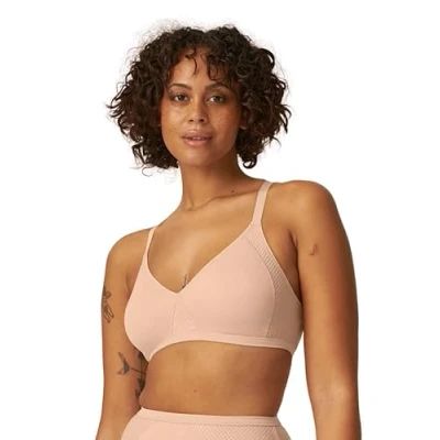 Image of Naturana® Minimizer Bra Wireless [Cup B G] Maximum Support with Cut Design &amp; Wide Straps Elegant for a Visually Smaller Cup Size 34 White DD
