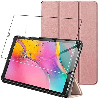 Image of ebestStar for Samsung Galaxy Tab A 10.1 2019 Case T510 T515, Smart Cover Magnetic Flip Protection, PU Leather, Rose Gold + Glass Screen Protector