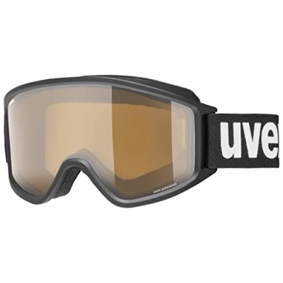 Image of uvex g.gl 3000 P Ski Goggle for Men and Women Polarized Lenses Extended Field of Vision &amp; Anti Fog Coating Black Matt/Brown Clear One Size
