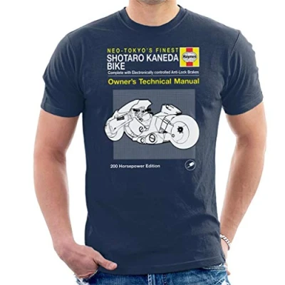 Image of Shotaro Kaneda Bike Haynes Manual Akira Men&#039;s T Shirt Navy Blue