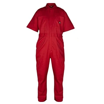 Image of Dickies Boilersuit Redhawk Overalls Coverall Cotton Lightweight Short Sleeved SIZE XXL RED WD2299 (XXL)