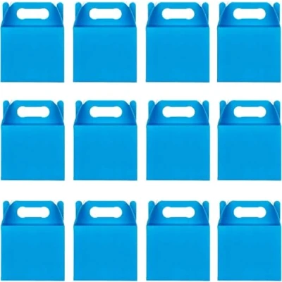 Image of SHATCHI 30Pcs Sky Blue Cardboard Lunch Takeaway Birthday Wedding Carry Meal Food Cake Party Box Childrens Loot Bags