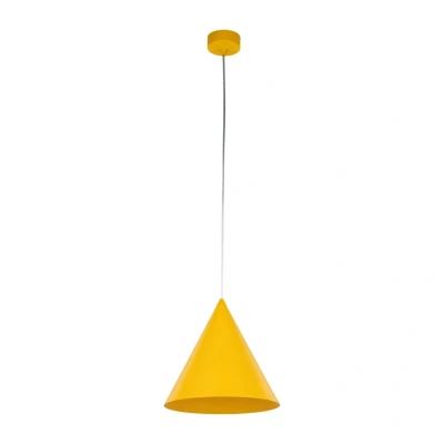 Image of Cono 25cm Dome Pendant Ceiling Light Yellow 1xE27