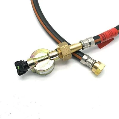 Image of 21mm Cylinder Adaptor &amp; .75m (30&quot;) Caravan Pigtail Gas Hose Fits Calor Flogas