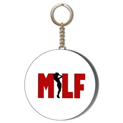 Image of Gift Insanity MILF WOMAN RED ON WHITE 58mm CHAIN KEYRING BOTTLE OPENER