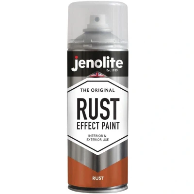 Image of JENOLITE RUST Effect Spray Paint Look &amp; Feel 400ml Textured Weathered Rusted Metal Multi Surface Ideal For Crafting DIY Interior Exterior
