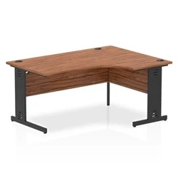 Image of Impulse 1600 RH Crescent Desk Walnut Top Black Cable Managed Leg