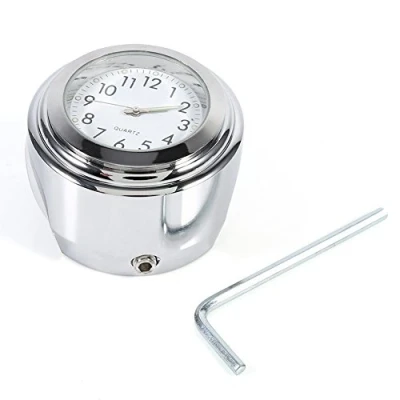 Image of Keenso Motorcycle Handlebar Mount Watch Precise Time Keeping Dial Clock White, Waterproof Noctilucent 7/8 and 1