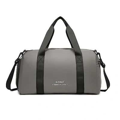 Image of Kono Ryanair 40x20x25 Cabin Bags Waterproof Carry on Holdall Bag with Shoulder Strap Hand Luggage Easyjet Flight Shoe Pouch (Gray)