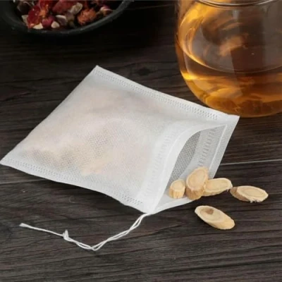 Image of 100 Pcs Tea Filter Bags for Loose Herb Spice Empty Mesh Small Drawstring Seal Infuser Strainer Disposable