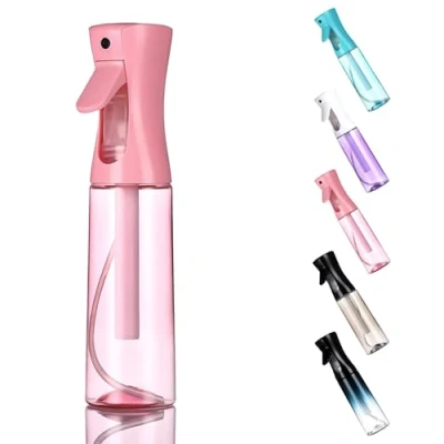Image of WOODFIB Spray Bottle for Hair, Continuous Fine Mist Water Bottle, Empty Salon, Plants, Pets, Home Cleaning 300ml (Pink)