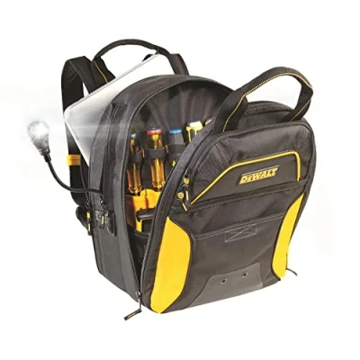 Image of DEWALT DGCL33 33 Pocket Lighted USB Charging Tool Backpack , Yellow