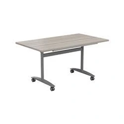 Image of Allegro Table 1600x700 Grey Oak Top and Silver Legs Ref OTT1670SVGO