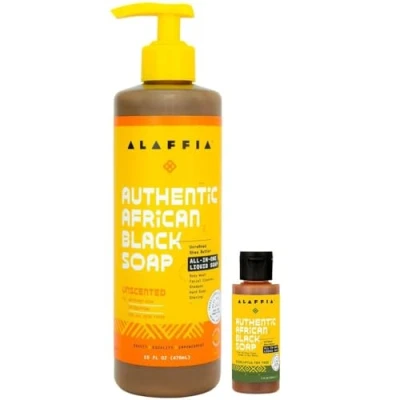 Image of Alaffia Authentic Afican Black Soap Unscented, 16 Ounce