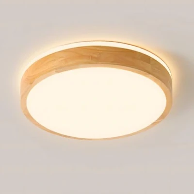 Image of YYUTLUO LED Ceiling Light Wood, Top 360 Glow Round Natural Wooden Lamp 3000K Warm White, 18W 1600lm Living Room, Kitchen, Dining Hallway, Home, Office, Children&#039;s Study (Ø30cm)