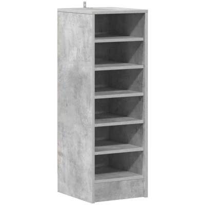 Image of vidaXL Shoe Cabinet Concrete Grey 31.5x35x90 cm Engineered Wood
