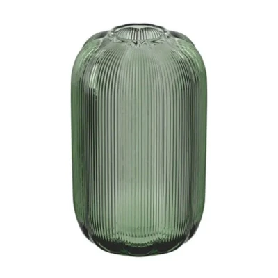 Image of Villeroy &amp; Boch Fleur Vert vase 28 cm Green, Dishwasher safe, Large hand blown, crafted Glass vase, Decorative flower Table Floral design, Tall homeware,