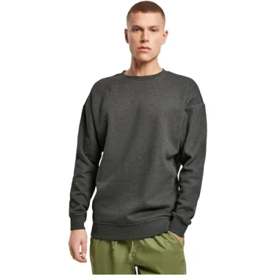 Image of Build Your Brand Men&#039;s Crewneck Sweatshirt, Black (Charcoal 00091), L UK