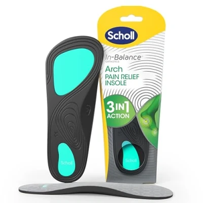 Image of Scholl Orthotic Arch Support and Pain Relief Insoles, 3 in 1 Orthopaedic Insoles for Ball of Foot Relief, Shock Absorption &amp; Large UK 9 11