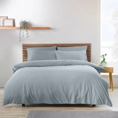 Image of Catherine Lansfield So Soft Non Iron Super King Duvet Cover Set with Pillowcases Slate Grey
