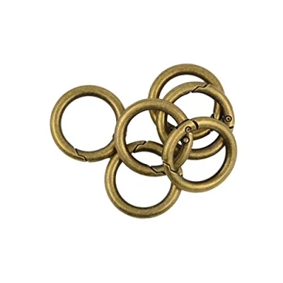 Image of 6Pcs 28mm Mini Carbine Hooks Alloy Round Snap Spring Clip Carabiner Karabiner Bronze