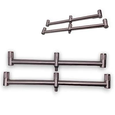 Image of Summit Tackle 3 Rod fixed buzz bars stainless steel 11 + 12 INCH carp fishing