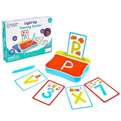Image of Learning Resources Light up Tracing Centre Alphabet Activity Set, Preschool Toy, Portable Table for Kids, Sensory Play Tray, Box Activities, Boys and Girls Ages 3+