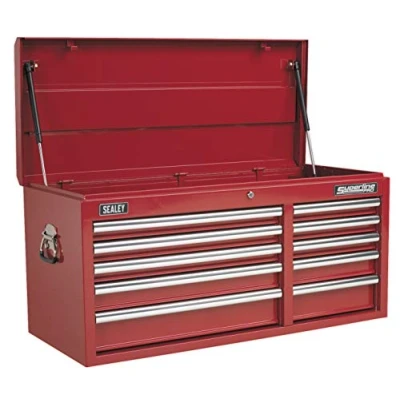 Image of Sealey Superline Pro Topchest 10 Drawer with Ball Bearing Slides Heavy Duty Red
