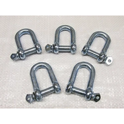 Image of x5 3MM Galvanised Steel Commercial Dee Shackles