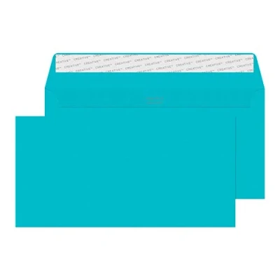Image of Blake Creative Colour DL+ 114 x 229 mm 120 gsm Peel &amp; Seal Wallet Envelopes (25209) Cocktail Blue Pack of 25