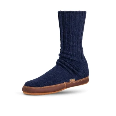 Image of Acorn Unisex Original Slipper Socks, Cobalt Ragg Wool, Medium UK