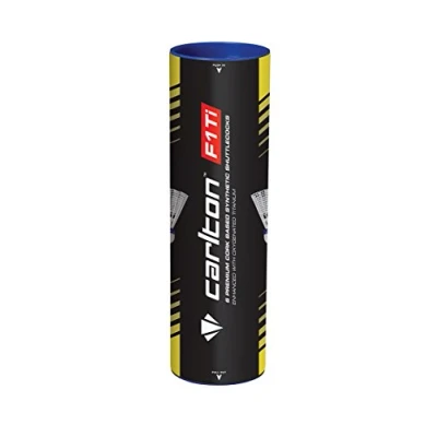 Image of Carlton Premium Badminton Shuttle F1 TI White Blue, Medium Speed (77 Grains), for Tournament and Club Players (1 x 6 Tube)