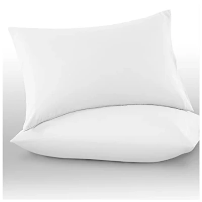 Image of Microfiber Pillow Cases 2 Pack Plain Dyed Housewife Pillowcases White 74x48